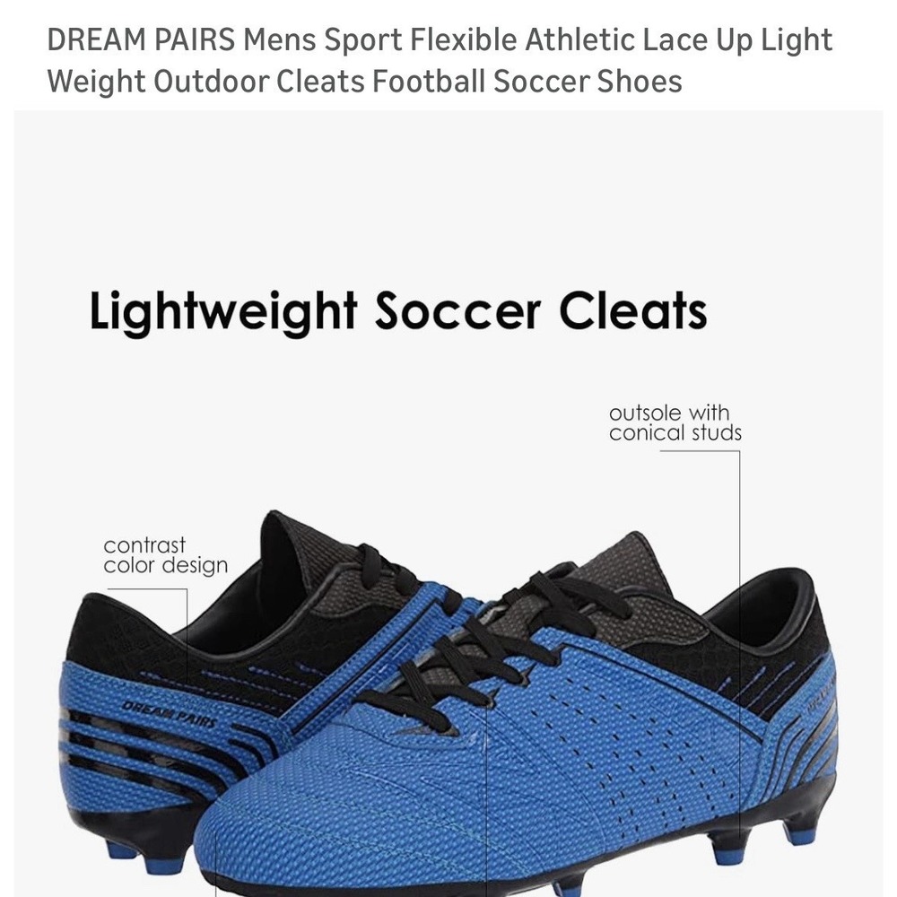 Men Classic Soccer Shoes‎ Lightweight Soccer Cleats Football Shoes US Size 10.5 - Picture 2 of 7